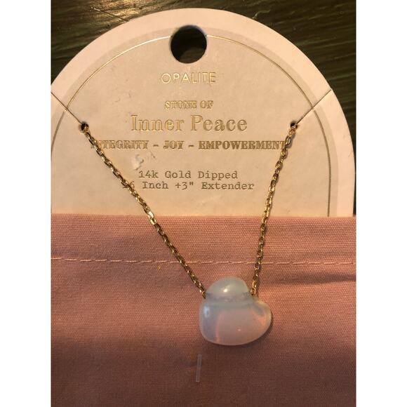 A New Day NWT 14k Gold Dipped 16" Opalite Pendant Necklace - Picture 2 of 3